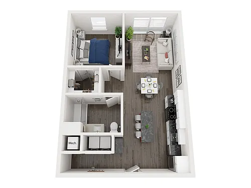 Floor plan A1A | 1 Bed | 1 Bath