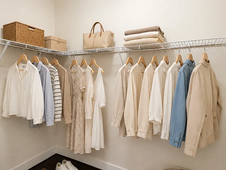 Primary bedroom's walk-in closet.