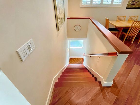 Mahogany floors, staircase and doors.