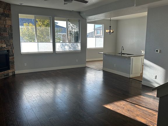 Family room with adjoining kitchen