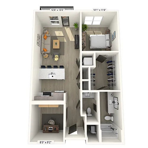 Floor plan A11 1x1 853 SF-FP