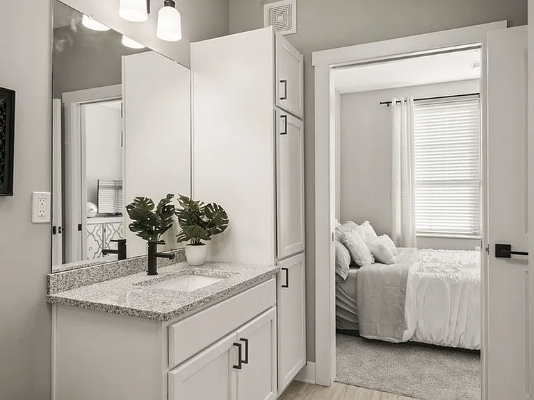 Iron Works Model Bathroom and Closet with In-Unit Laundry