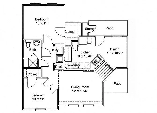 Floor plan Two Bedroom A