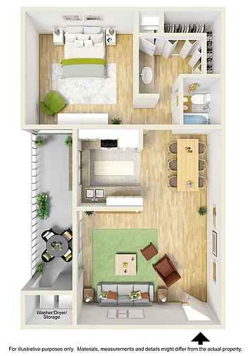 Floor plan One Bedroom One Bath
