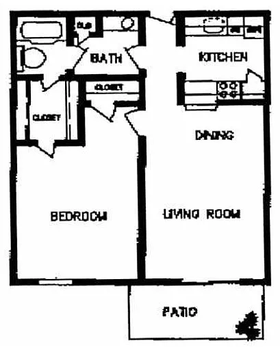 Floor plan 1x1 With Study