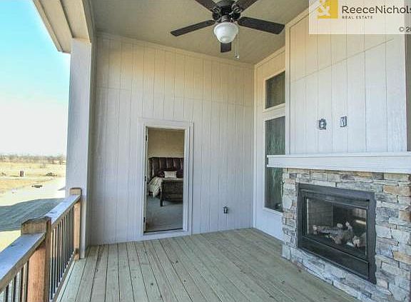 OUTDOOR FIREPLACE ON COVERED DECK