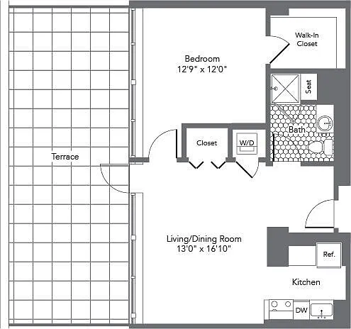 1R floor plan The Hecht Warehouse