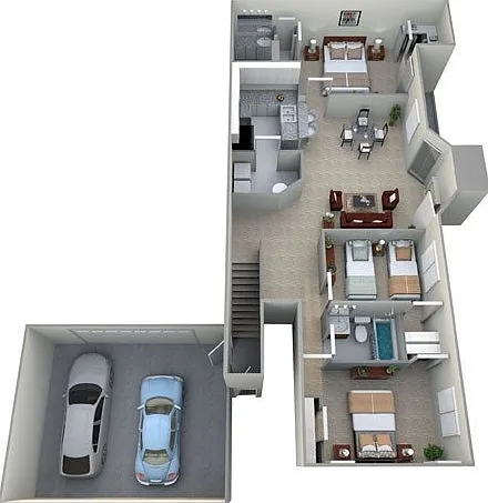 3 Bedroom, 2 Bath (1,398 sqft.) 3 Bedroom, 2 Bath (1,398 sqft.)