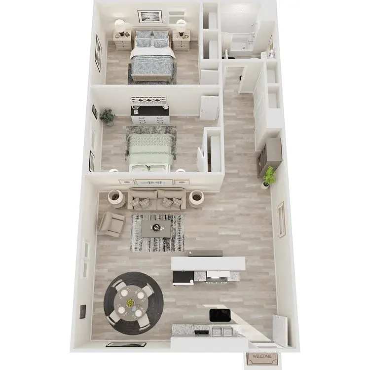 Floor plan 2 Bed 1 Bath