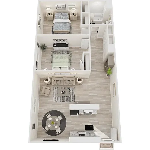 Floor plan 2 Bed 1 Bath