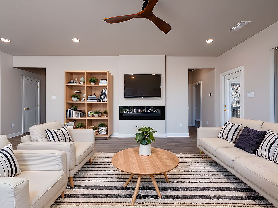 Living Room with Modern Electric Fireplace