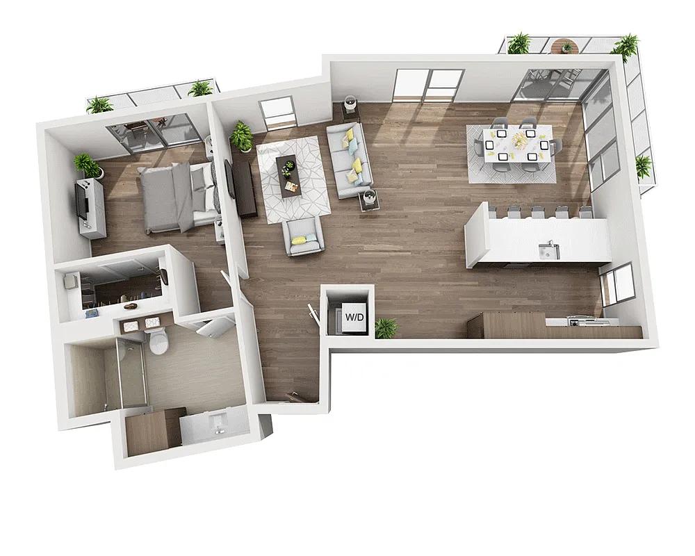 Floor plan One Bedroom A1O