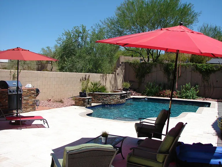 Backyard Pool with Water Feature