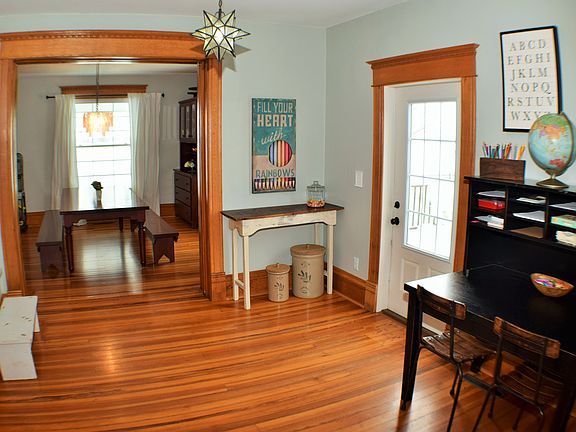 Office with door to deck