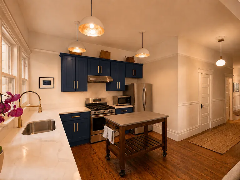 Chef-ready kitchen with modern appliances, cookware, cutlery, glassware, and everything else you need to feel at home.