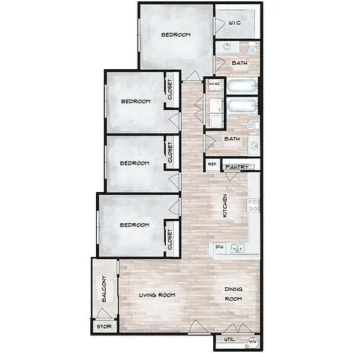 Floor plan 4X2 E1