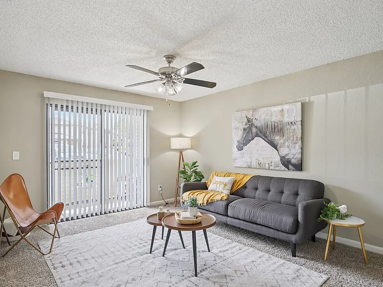 One bedroom living room.