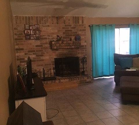 Living room with fireplace