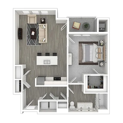 Floor plan One Bedroom Elevator Building