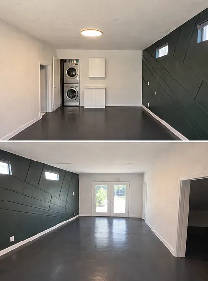 different angles of the fourth bedroom/flex room. Has it's own AC unit and private entrance through the French doors
