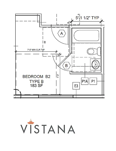 Floor plan Studio - 183 sqft