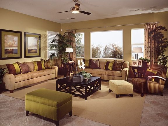 family room of model home