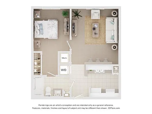 Floor plan One Bedroom B