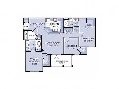 Floor plan Devonshire with Screened Lanai
