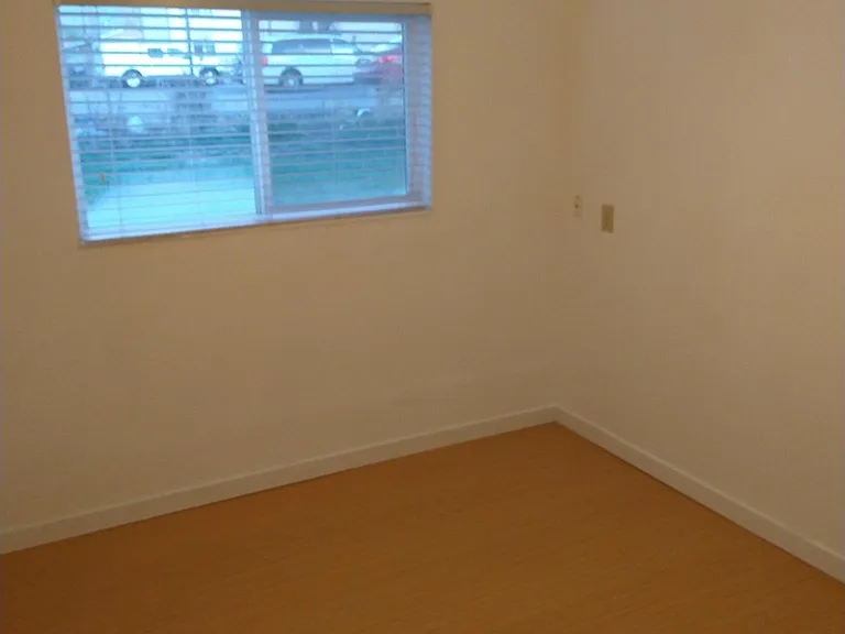 2nd Bedroom is spacious, large closet, blinds on the window, and new vinyl flooring for easy cleaning.