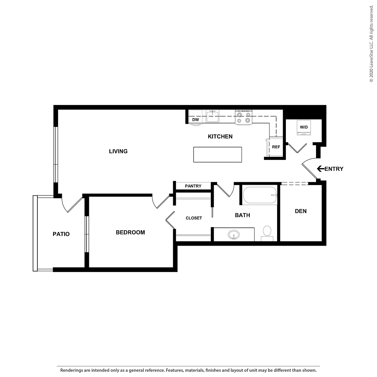 Floor plan One Bedroom with Den - Income Limited C