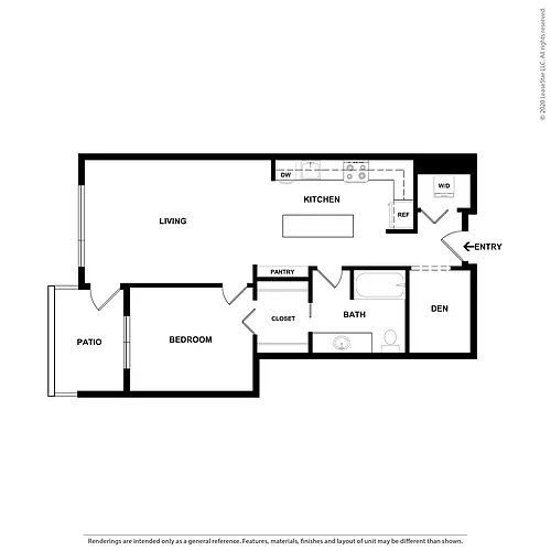 Floor plan One Bedroom with Den - Income Limited C