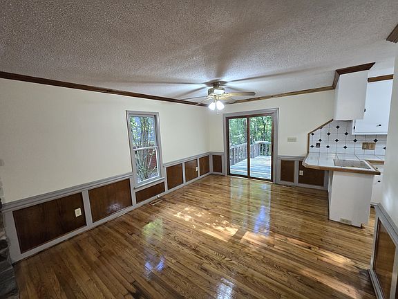 Dining area with sliding glass door to porch
