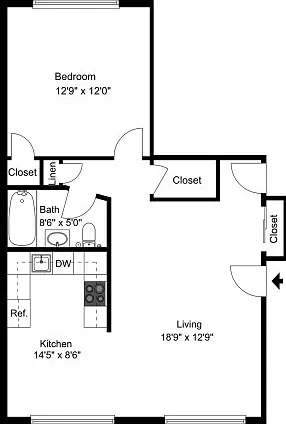 One Bedroom Floor Plan One Bedroom Floor Plan