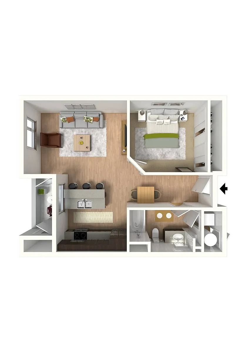 Floor plan P1 1X1 A1