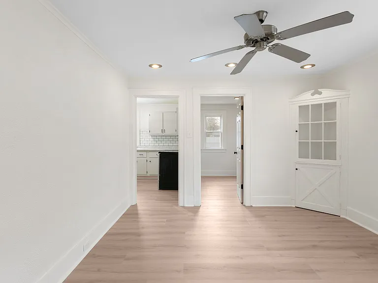 Dining Room showing entrances to bedroom 3 and Kitchen