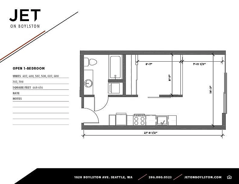 Floor plan Open 1 Bedroom