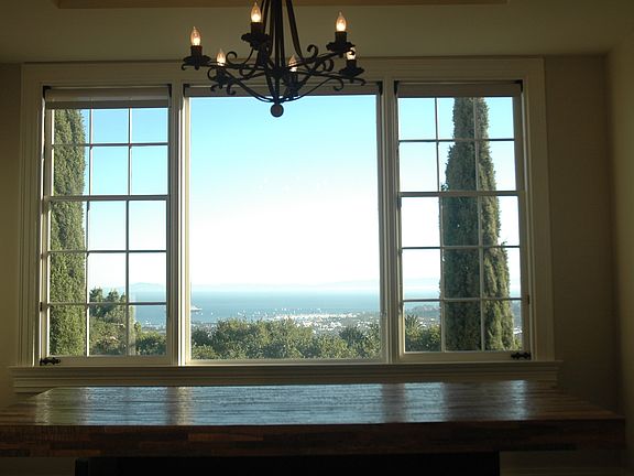 Breakfast area with city views