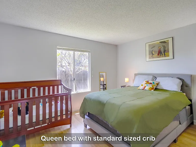 Standard-size crib, perfect for newborns, infants, and toddlers up to 3 years.