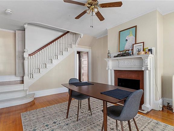Living room and fireplace