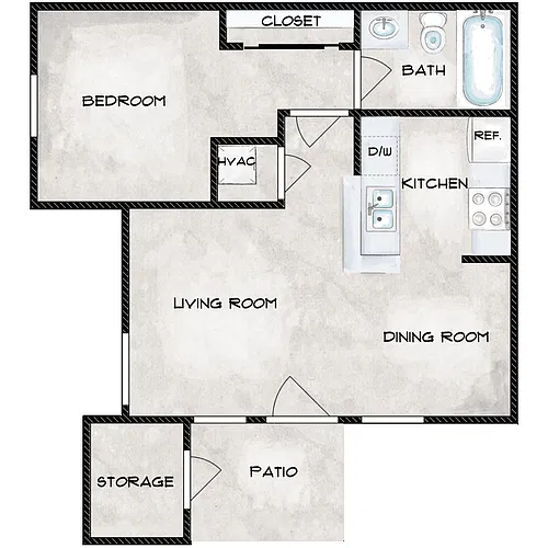 Floor plan 1 Bedroom 1 Bathroom