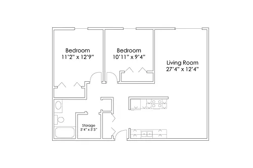 Floor plan 2 Bedroom A