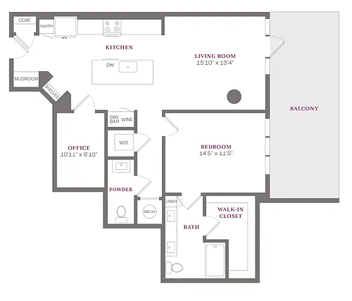 Floor plan 1X1 A18