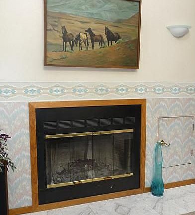 Wood burning fireplace