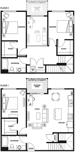 Floor plan C5 Three Bed (2-Story)