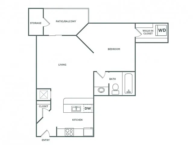 Floor plan Studio (577 SF)
