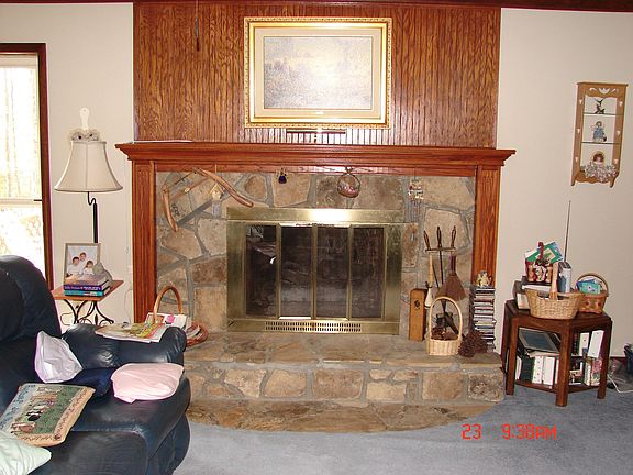 stone fireplace