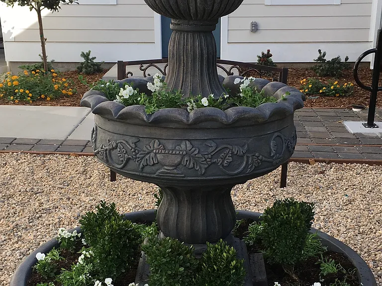 Our garden sitting area is a quiet place to contemplate, wait for friends, or read.