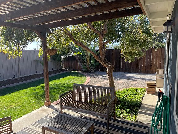 Fruit trees and low maintence backyard.