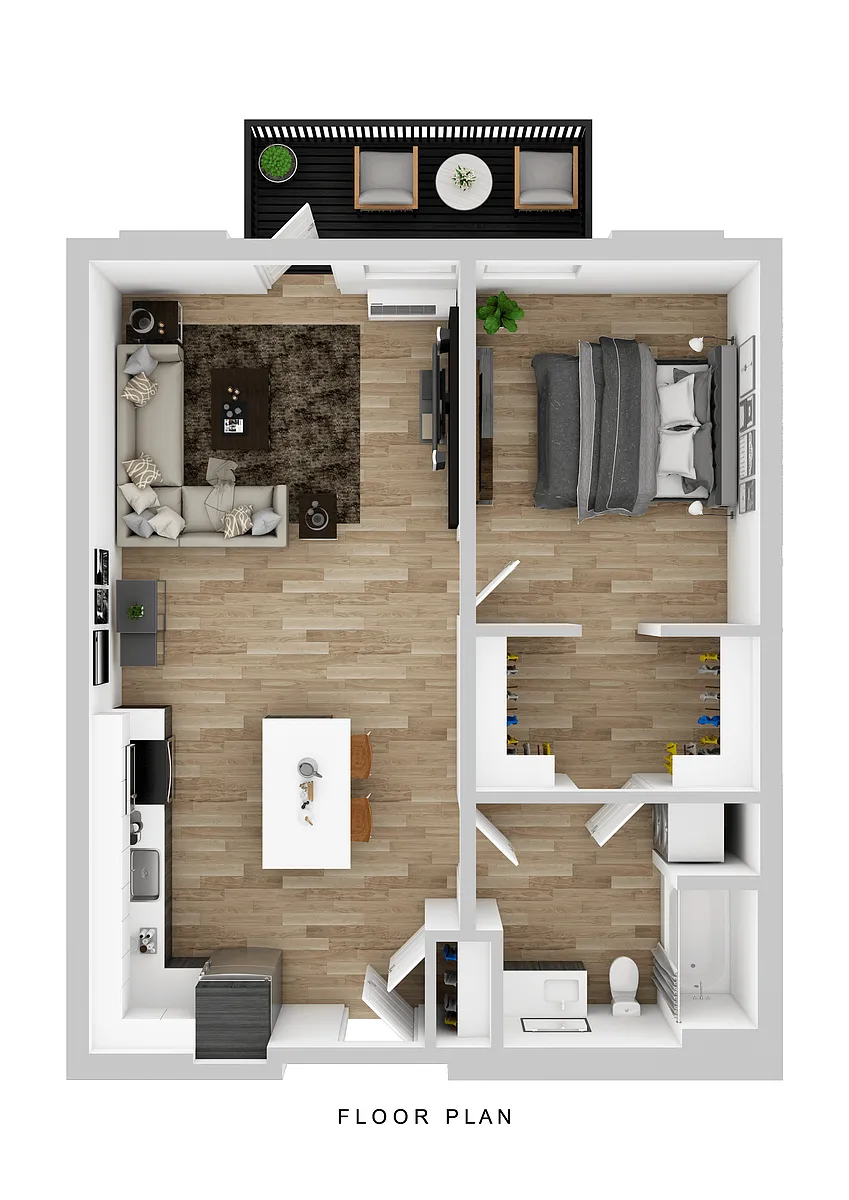 Floor plan Broadrock - 1 Bed A Large Balcony