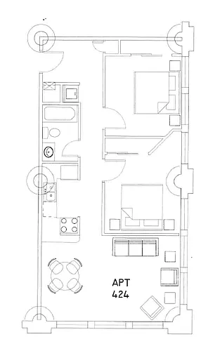 Floor plan 2 Bedroom/ 1 Bath